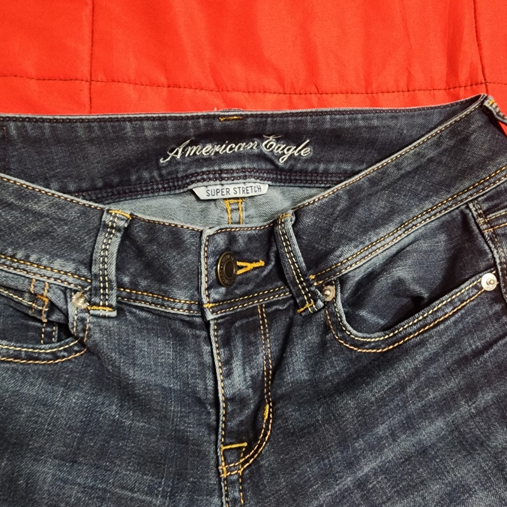 American Eagle Women's Super Stretch Slim Boot Cut Low-Rise Denim Jeans